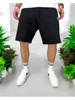 Pantaloni de trening scurti, negri, cu imprimeu Y240 N6-3.3